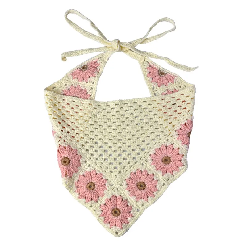 clayre-eef-bandana-kind-80-cm-beige-roze-katoen-bloemen.webp