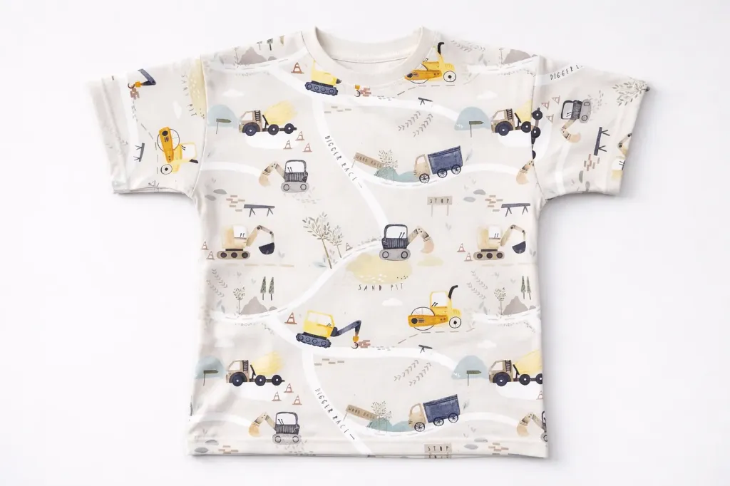 Kids T-shirt with construction vehicles print (86/92)