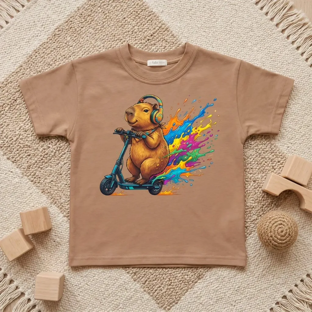 Chłopięcy T-shirt z nadrukiem kapibary