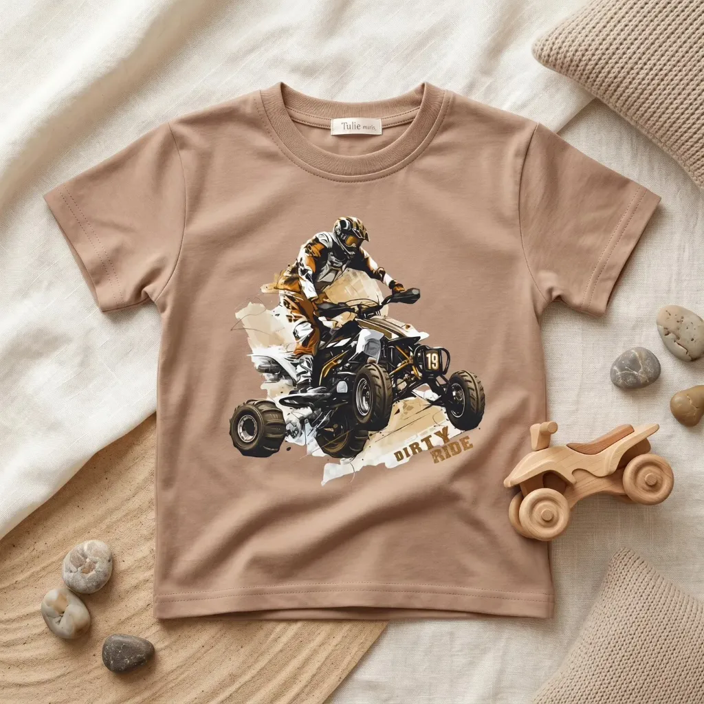  Chłopięcy T-shirt z nadrukiem quada