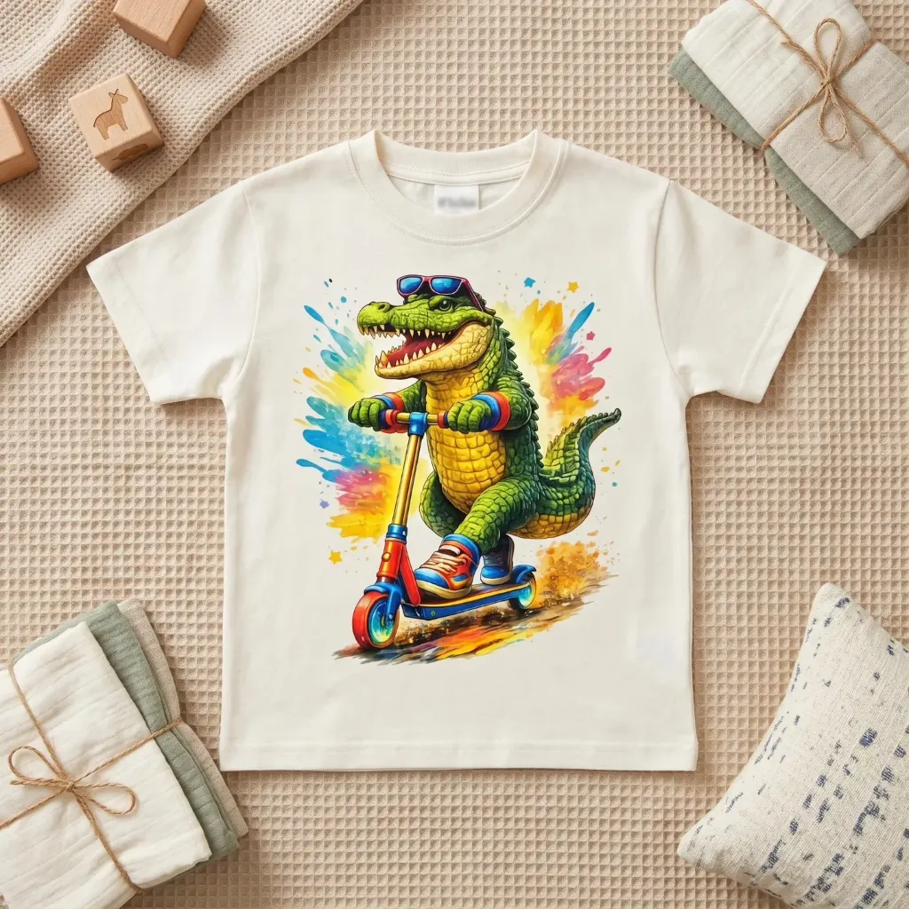 Jongens T-shirt met krokodil print