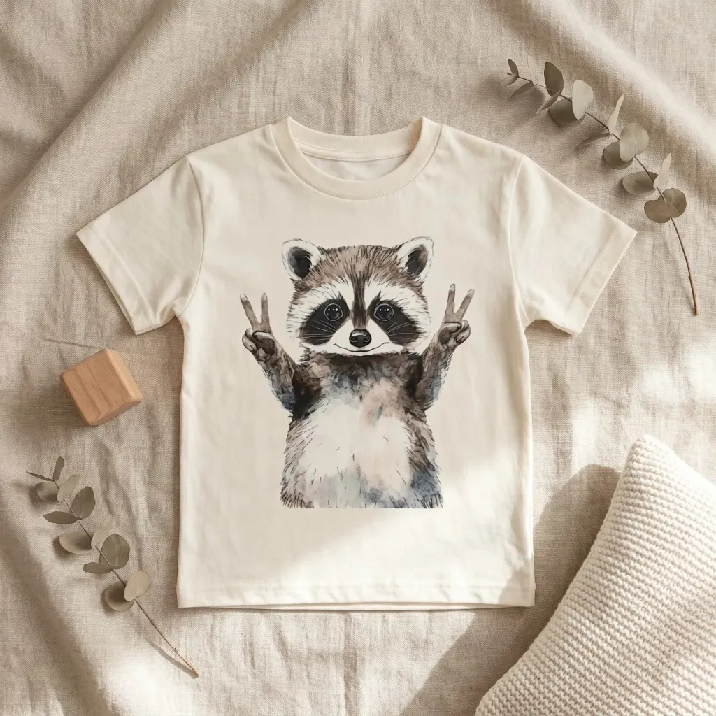 Jongens T-shirt met wasbeer print