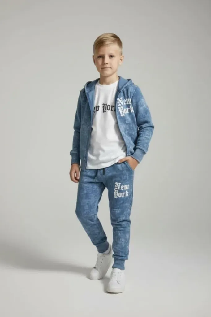 Jongens 3-delige jogging set New York blauw