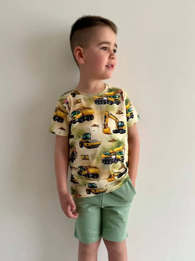 Jongens T-shirt met bouwvoertuigen print