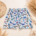 Jongens zwembroek met skateboard print en opbergzakje
