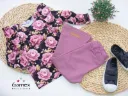 Girls set with floral long sleeve and flare pants
