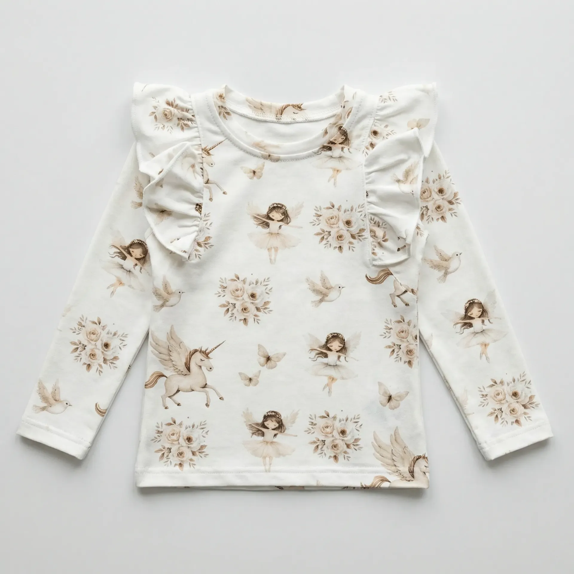 Girls longsleeve with fairies and unicorn print (92)