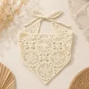 Beige crochet cotton kids bandana
