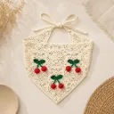 Gehaakte katoenen kinder bandana met kersen