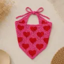 Bawełniana dziecięca bandana szydełkowa z serduszkami