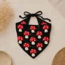 Bawełniana dziecięca bandana szydełkowa z grzybkami