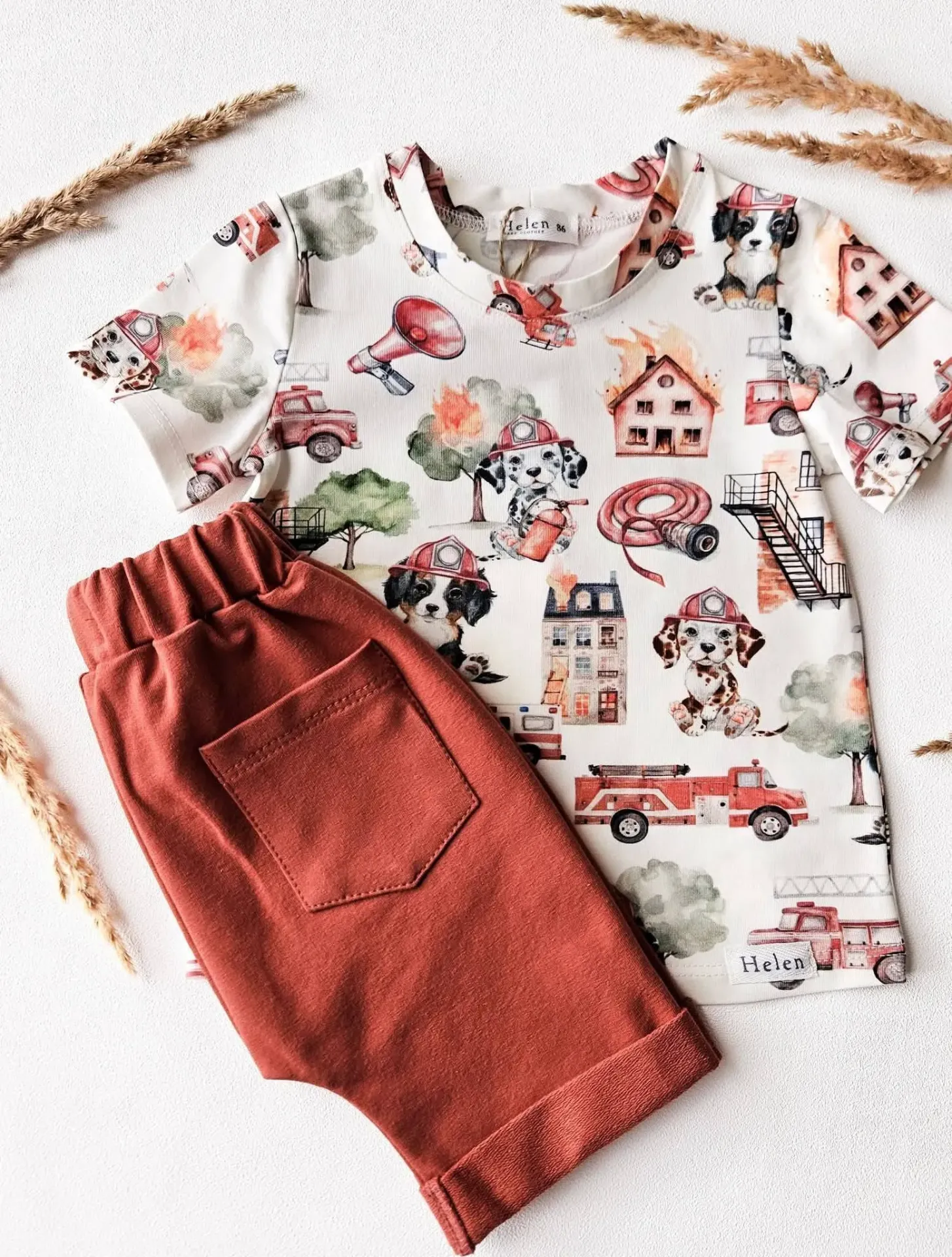 Jongens T-shirt met brandweer print (80)