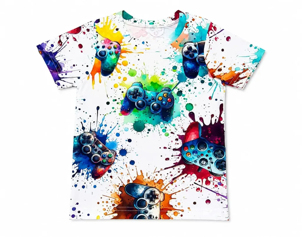 Kids T-shirt with game controller print