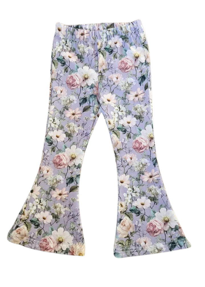 Girls flared pants with floral print (92)