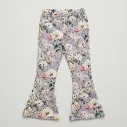 Meisjes Flared Broek met Bloemen Print - Paars