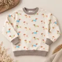 Kinder Sweater Crème met Teckelprint