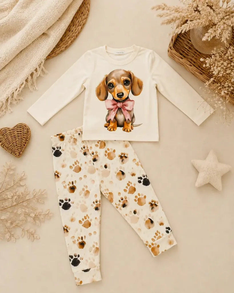 Kinderpyjama met Teckel