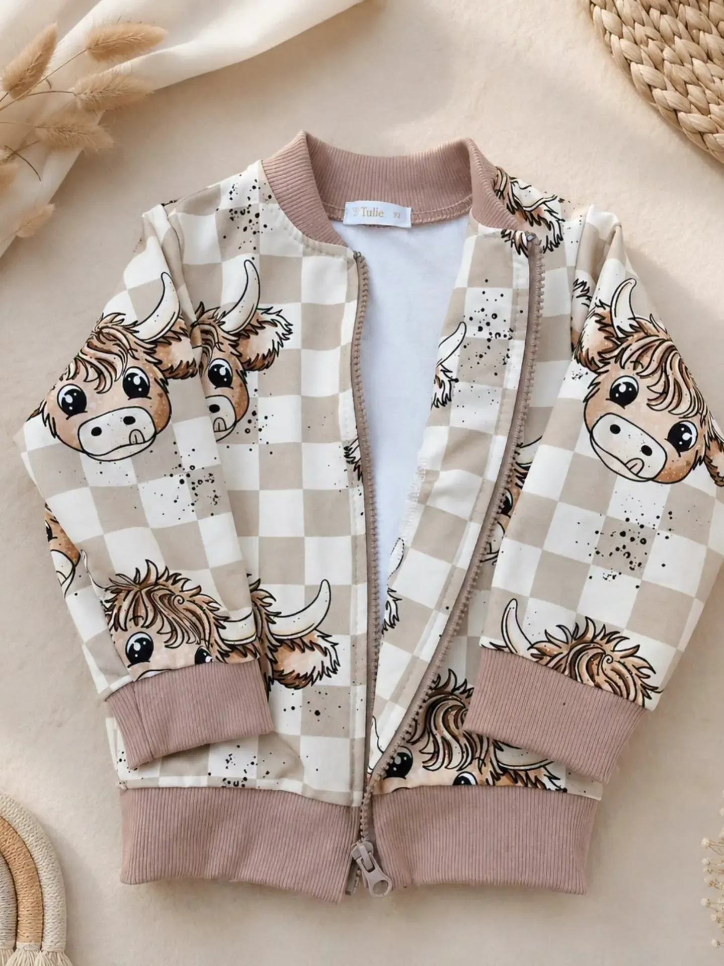 Kids Highland Cow Bomber Jacket