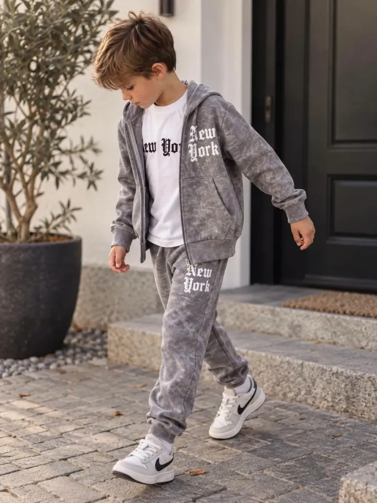 Boys 3-Piece Acid Wash New York Tracksuit Set