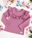 Helen Girls Long Sleeve Ruffle & Lace Top