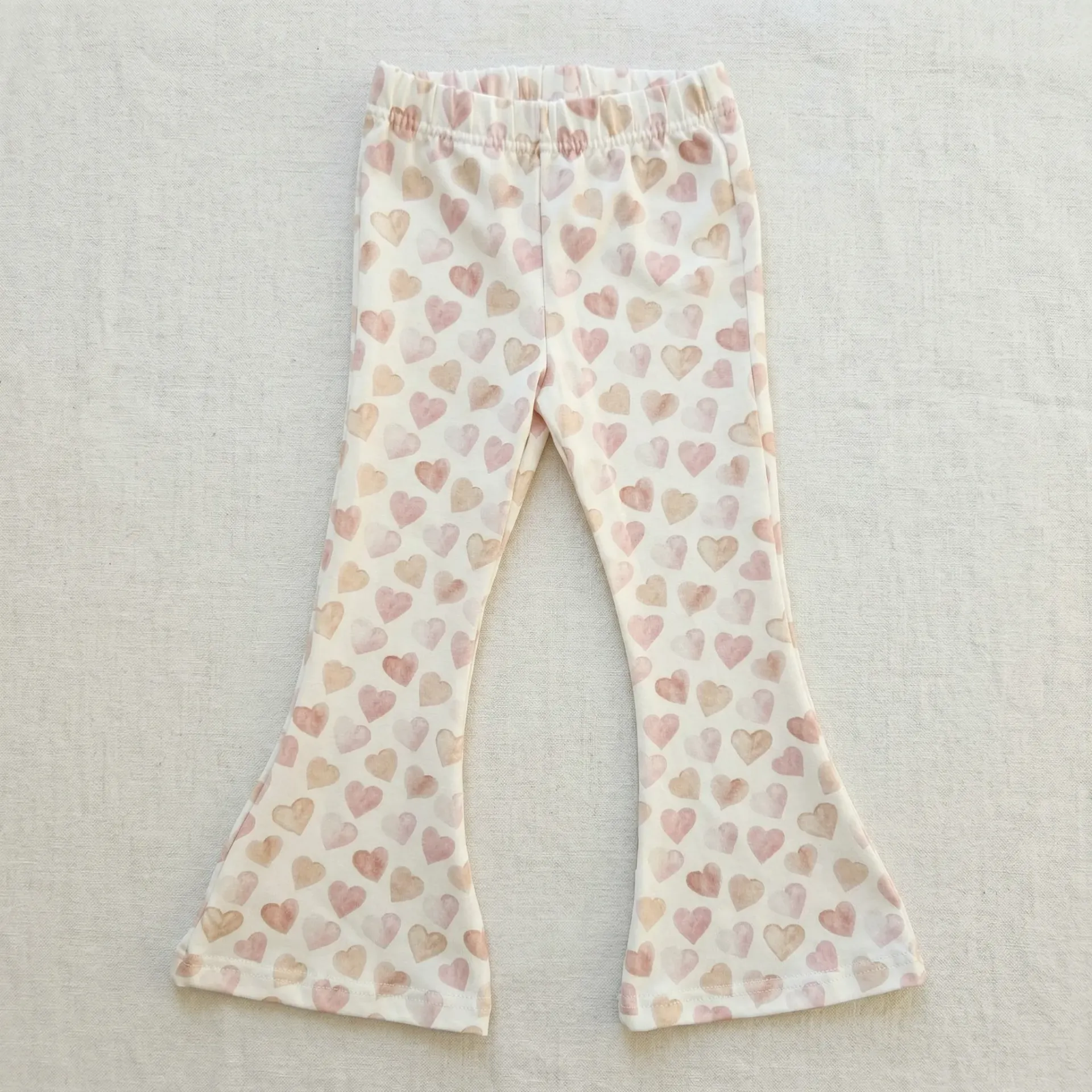 Meisjes Flared Broek met Hartjes Print