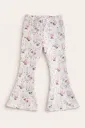 Meisjes Flared Broek met Roze Bloemen Print