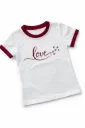 Wit kinder T-shirt met rode Love- en hartjesprint