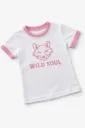 Biała koszulka dziecięca z różowym liskiem – Wild Soul