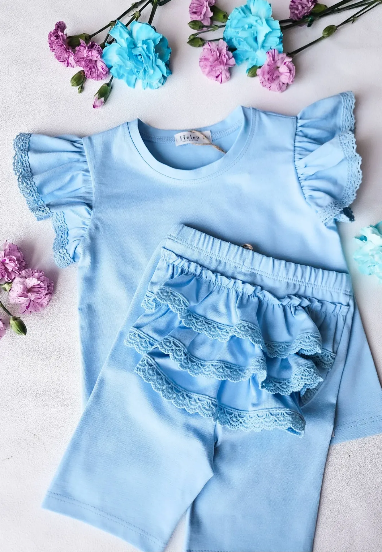 Girls' short leggings with ruffles (92)