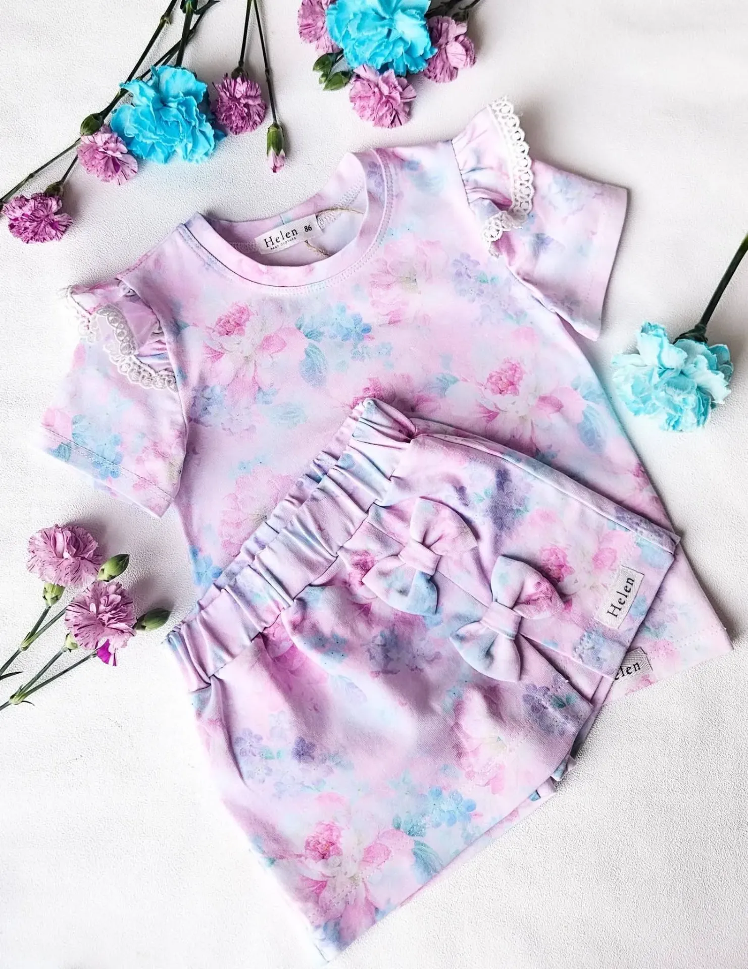 Meisjes T-shirt met bloemenprint (92)