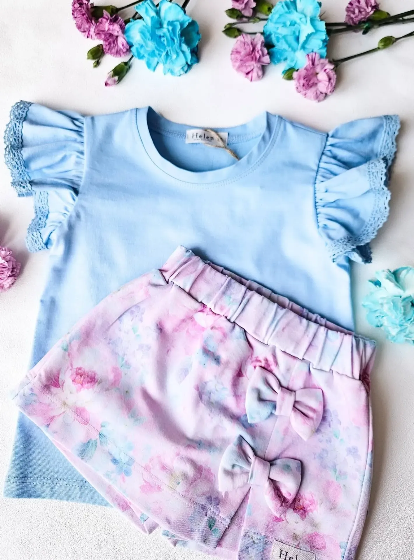 Meisjes skort met bloemenprint (98)