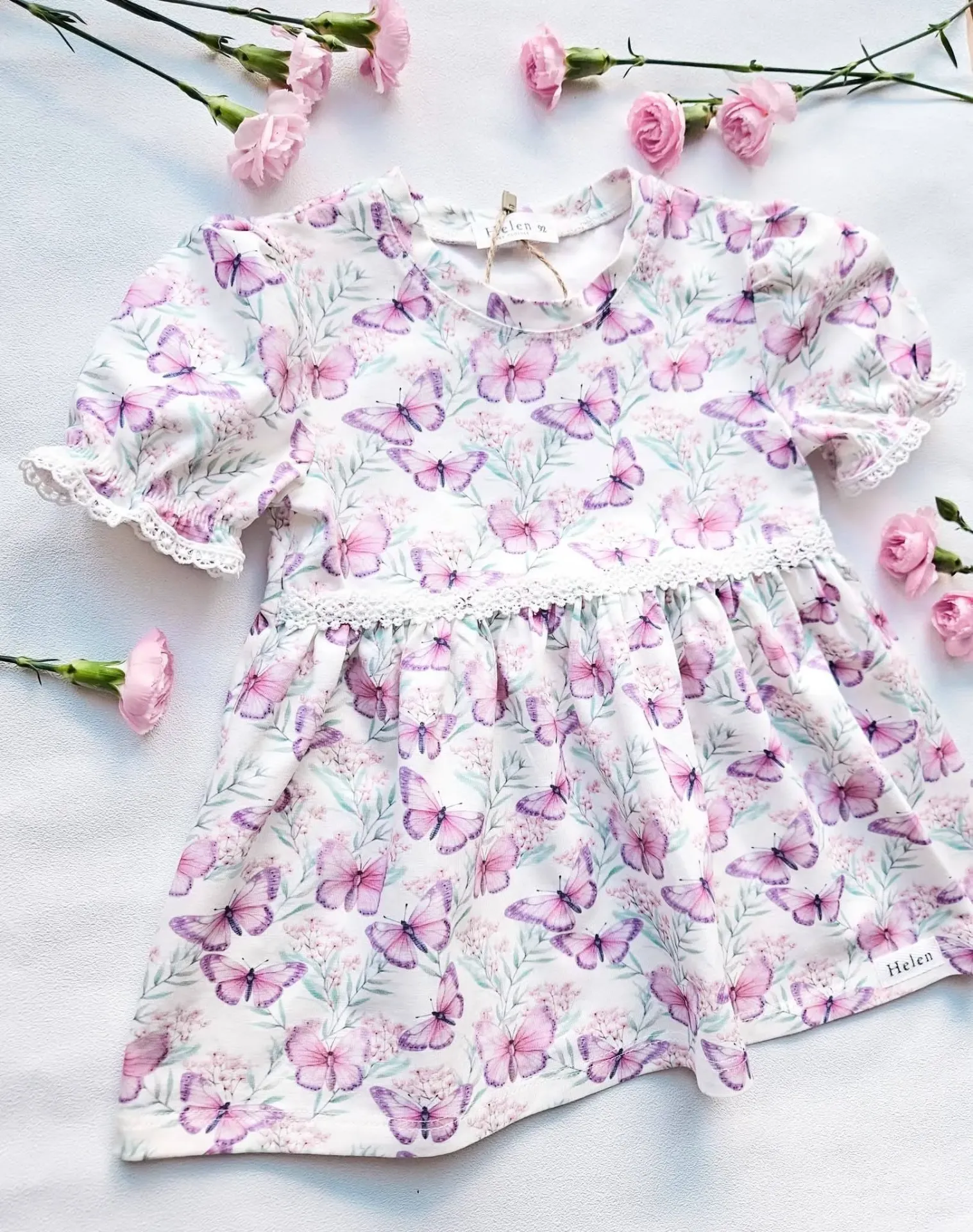 Meisjes tuniek met vlinderprint