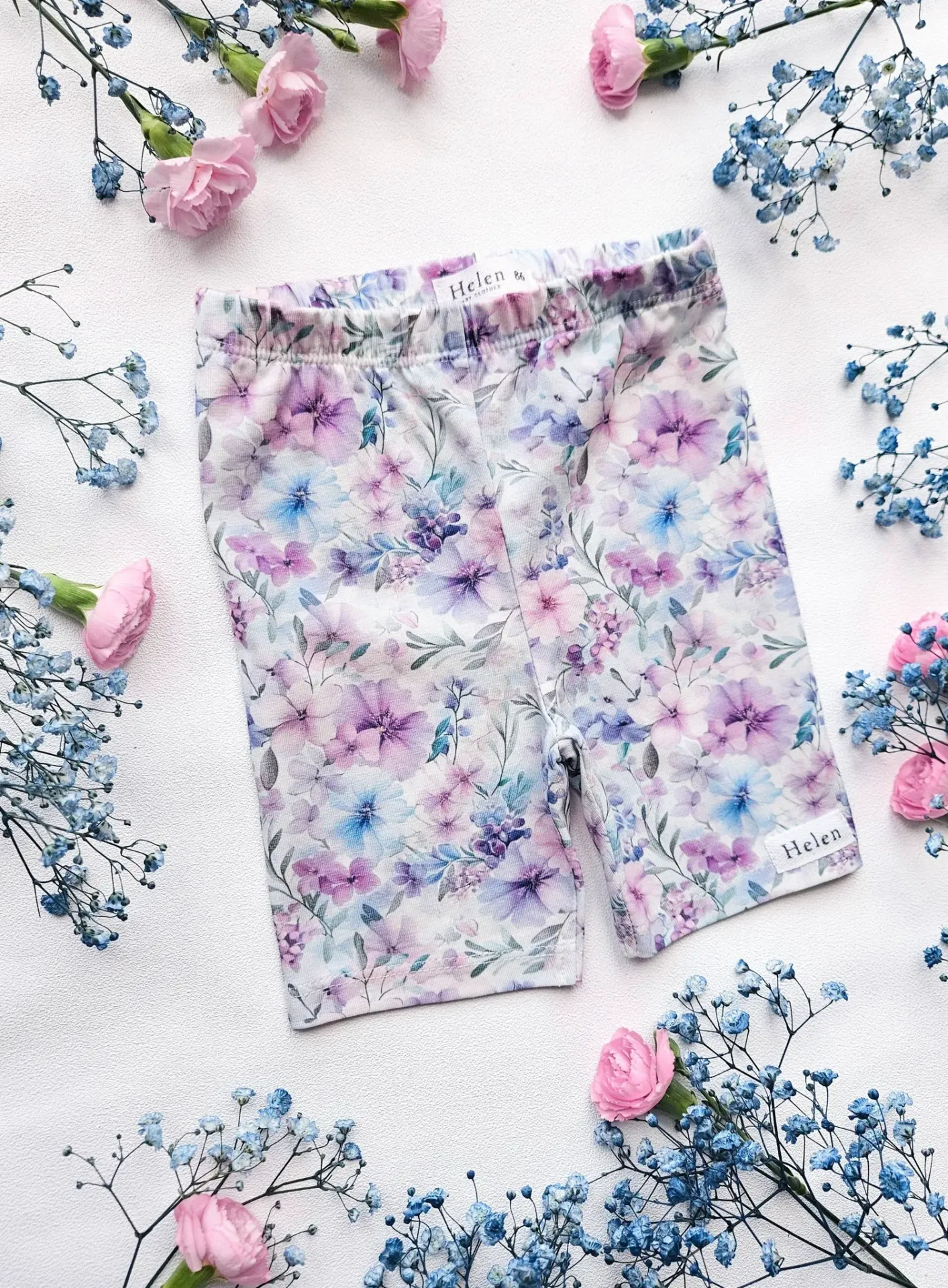 Girls cycling shorts with floral print (92)
