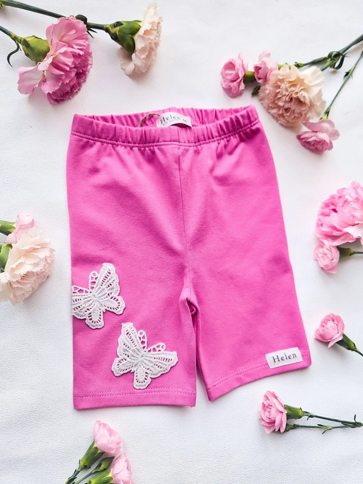 Meisjes fietsbroek met vlinder applicaties