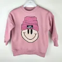 Pink Kids Sweater with Smiley – Love Yourself