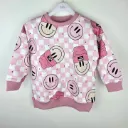 Różowa bluza dziecięca Smiley all-over bawełna