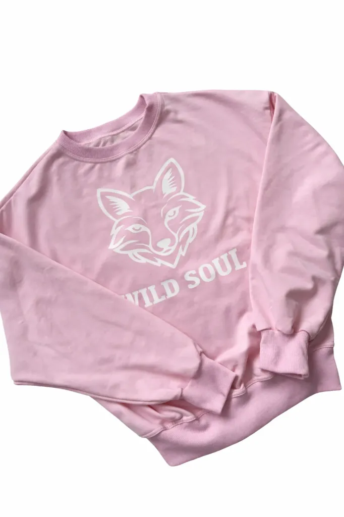 Roze Sweater voor Dames met Vosprint – Wild Soul