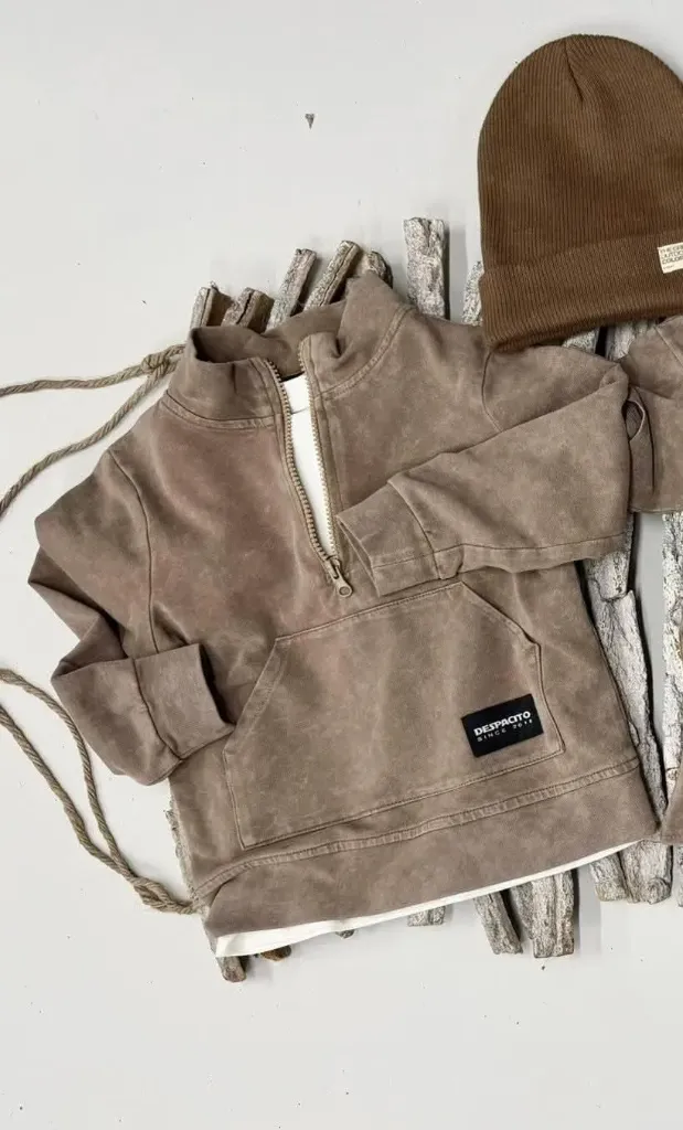 Jongens hoodie met halve rits (98)
