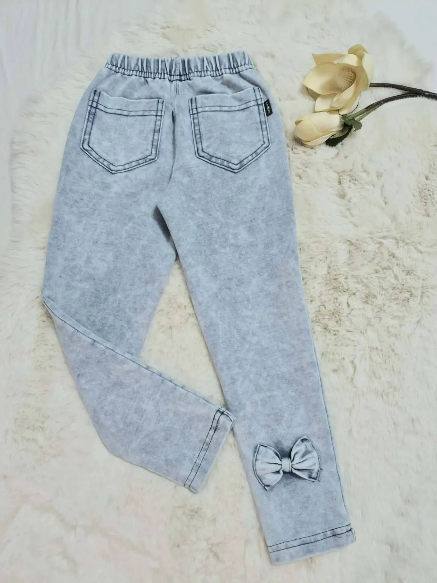 Meisjes broek met strik detail (86)
