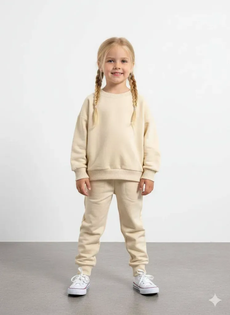 Girls jogging set beige