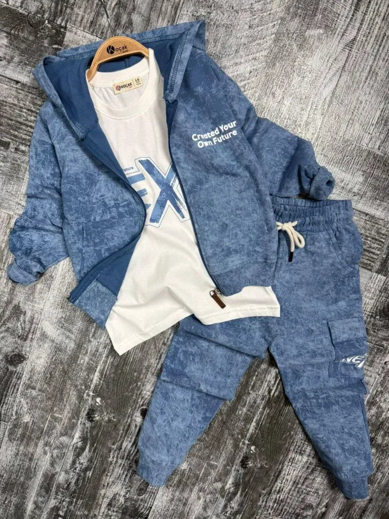 Boys 3-piece jogging set blue (146/152)