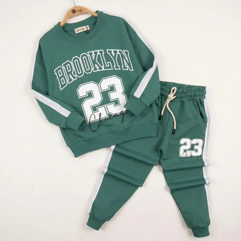 Boys green “Brooklyn 93” set – sweatshirt and pants