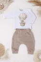 Baby set with teddy bear balloon print – top and pants