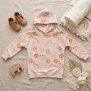 Meisjes hoodie met smiley print – premium sweater met dubbele capuchon